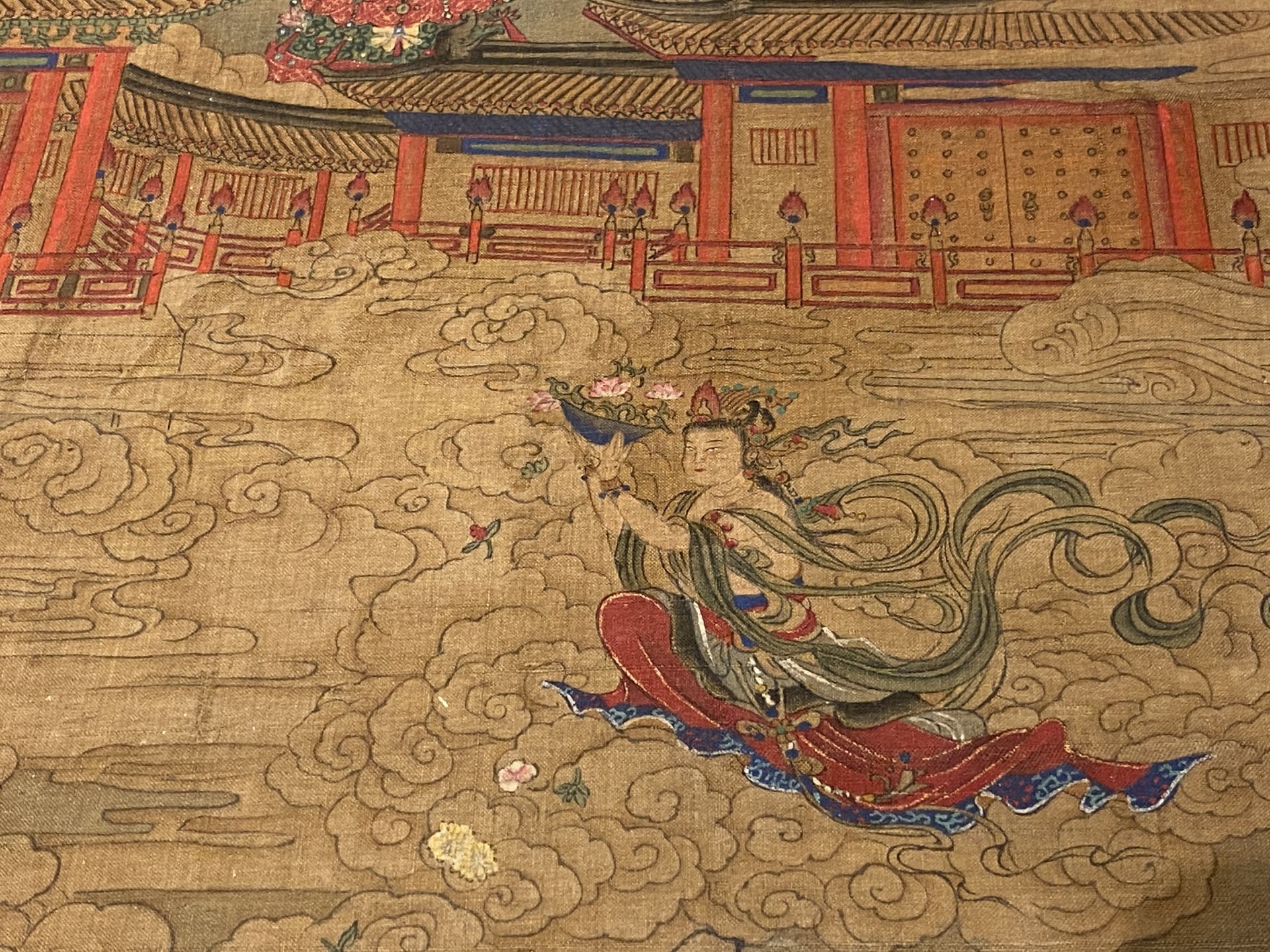 Chinese school: 'The 33-headed Avalokitesvara', ink and colour on silk, 19/20th C. - Image 15 of 72