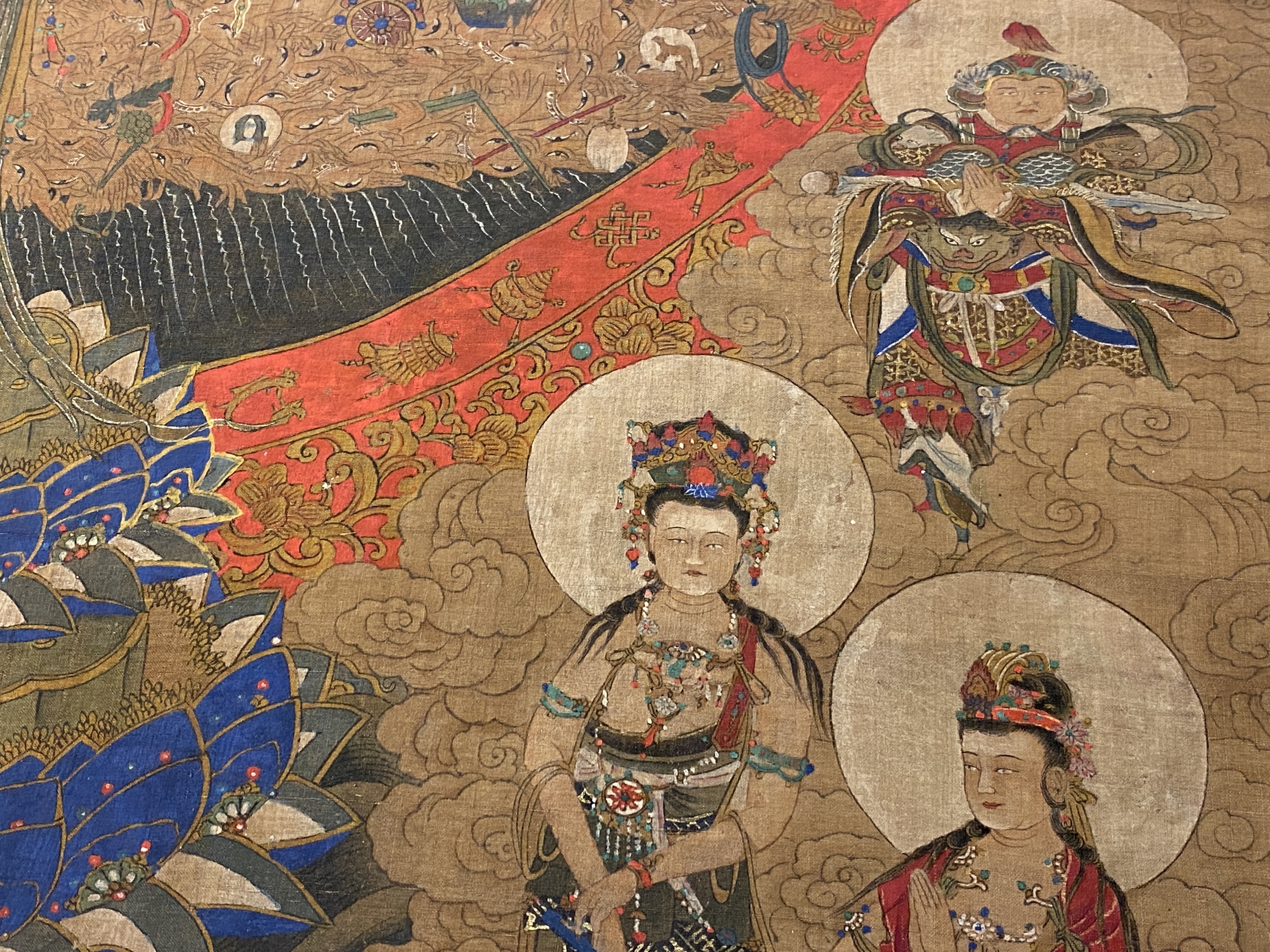 Chinese school: 'The 33-headed Avalokitesvara', ink and colour on silk, 19/20th C. - Image 21 of 72