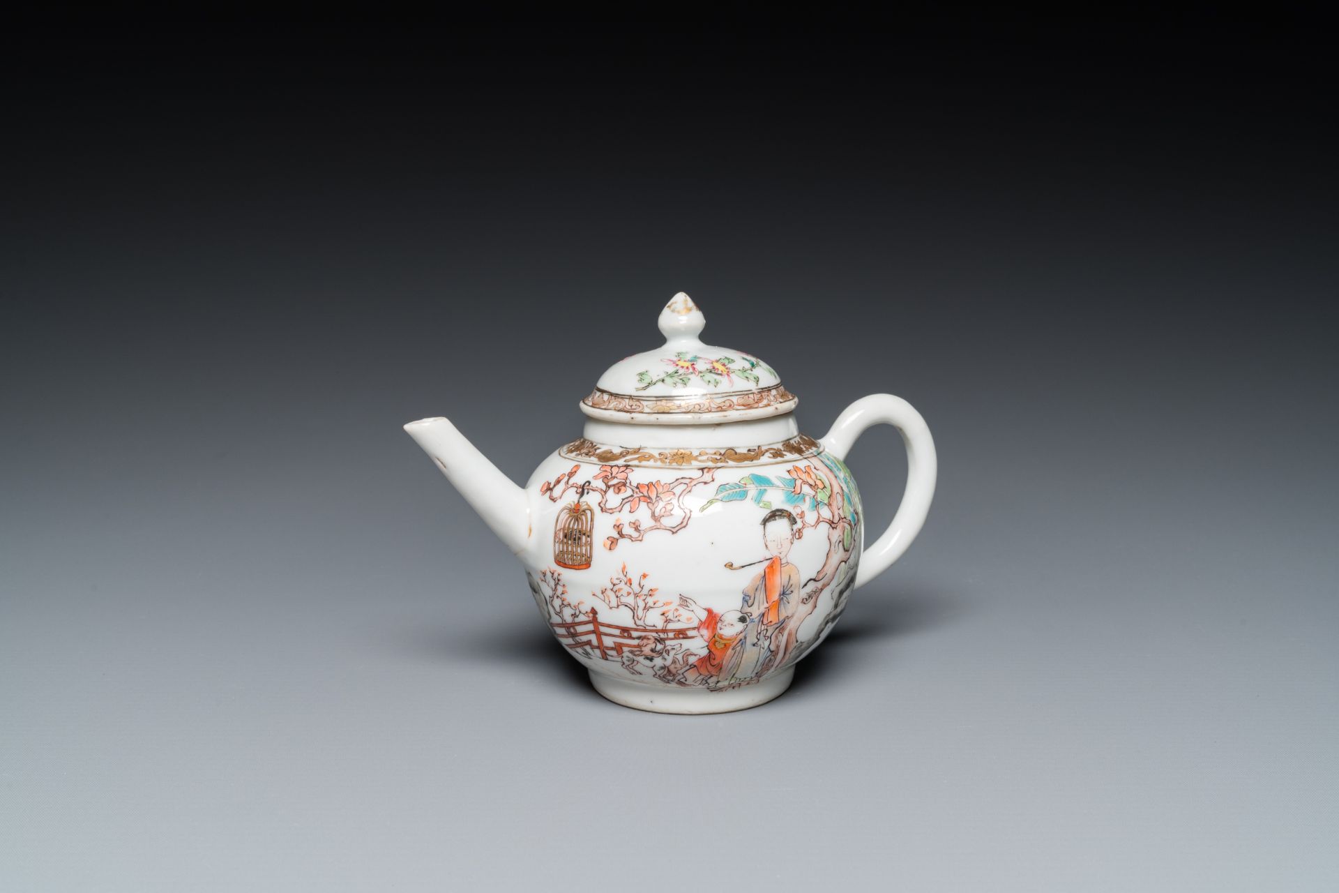 A fine Chinese famille rose teapot and cover, Yongzheng