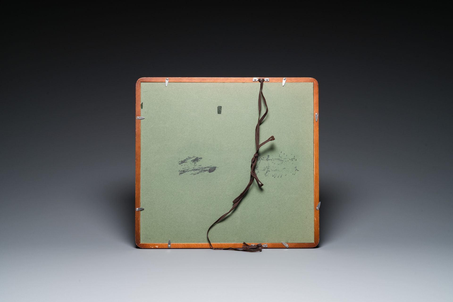 Lou Shibai å©å¸«ç™½ (1918-2010): 'Dragonfly and flowers' and Qi Gong å•ŸåŠŸ (1912-2005): 'Calligrap - Image 4 of 10