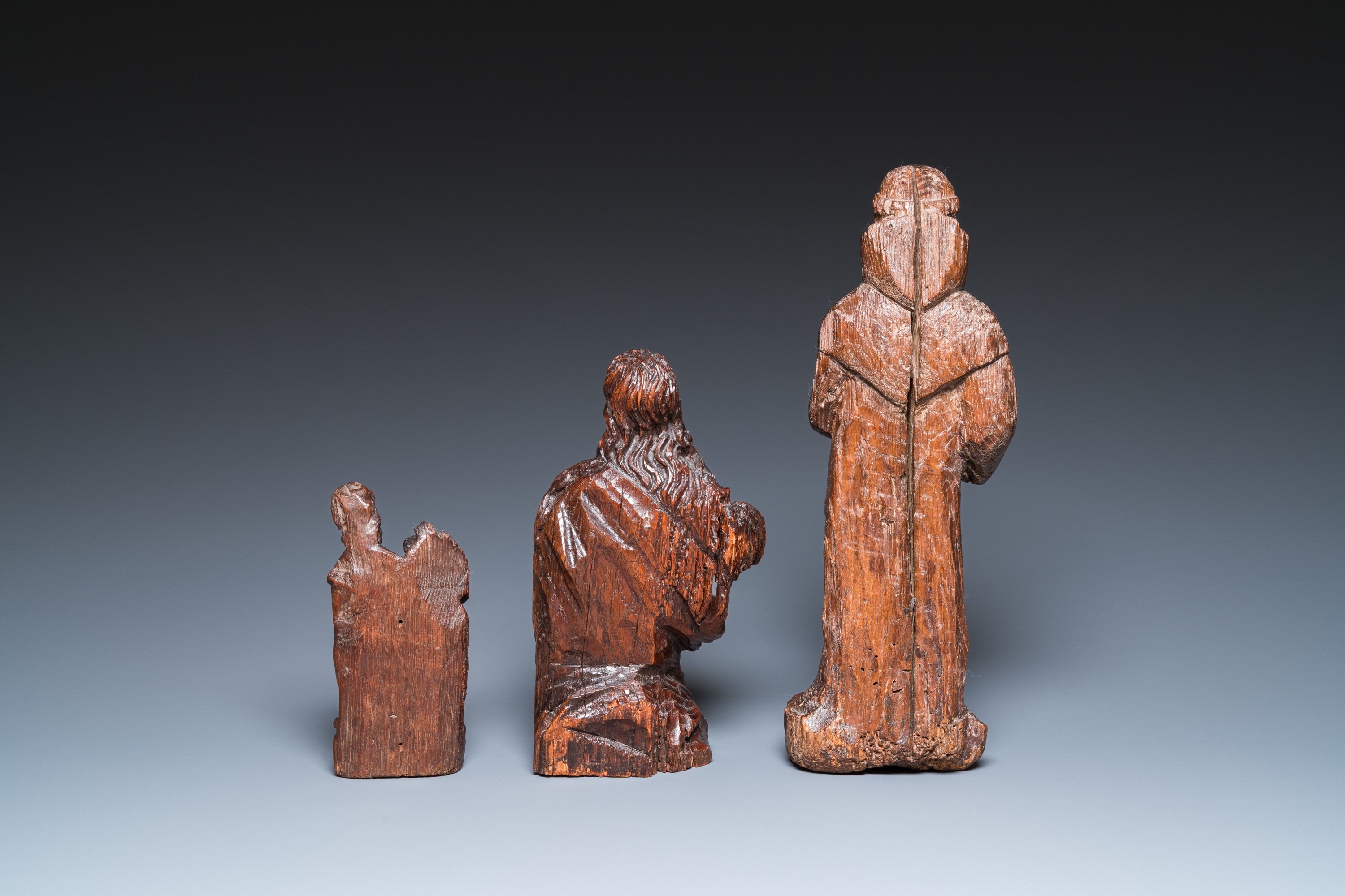 Four various religious wood sculptures, 16/17th C. - Image 8 of 11