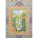 Qajar school, miniature: 'Portrait of a lady', 19/20th C.