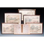 Follower of Tang Yin å”å¯… (1470-1524): 'Five landscapes and an album with two landscapes', ink and
