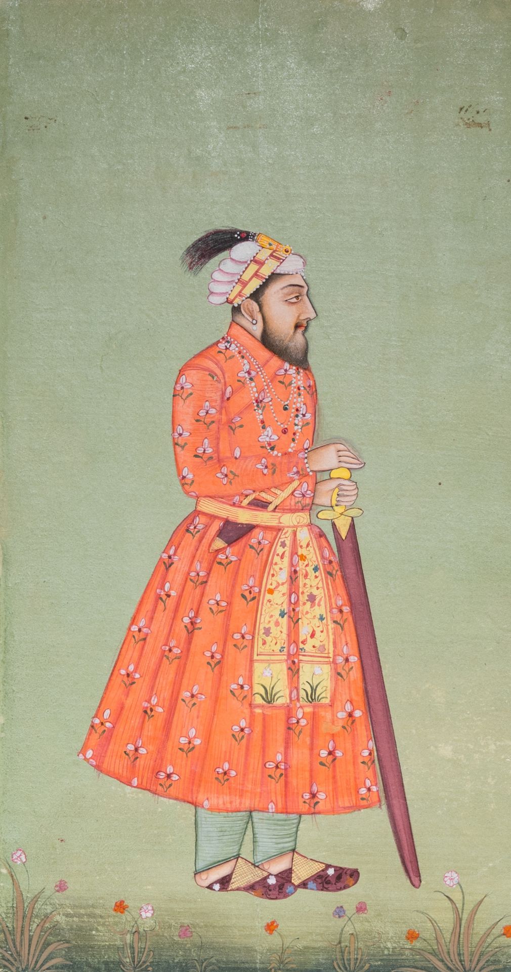 Two Indian school miniatures: 'Portrait of the Mughal Emperor Farrukhsiyar' and 'Portrait of a ruler - Bild 3 aus 4