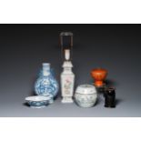 Six various Chinese porcelain wares, Qing and Republic