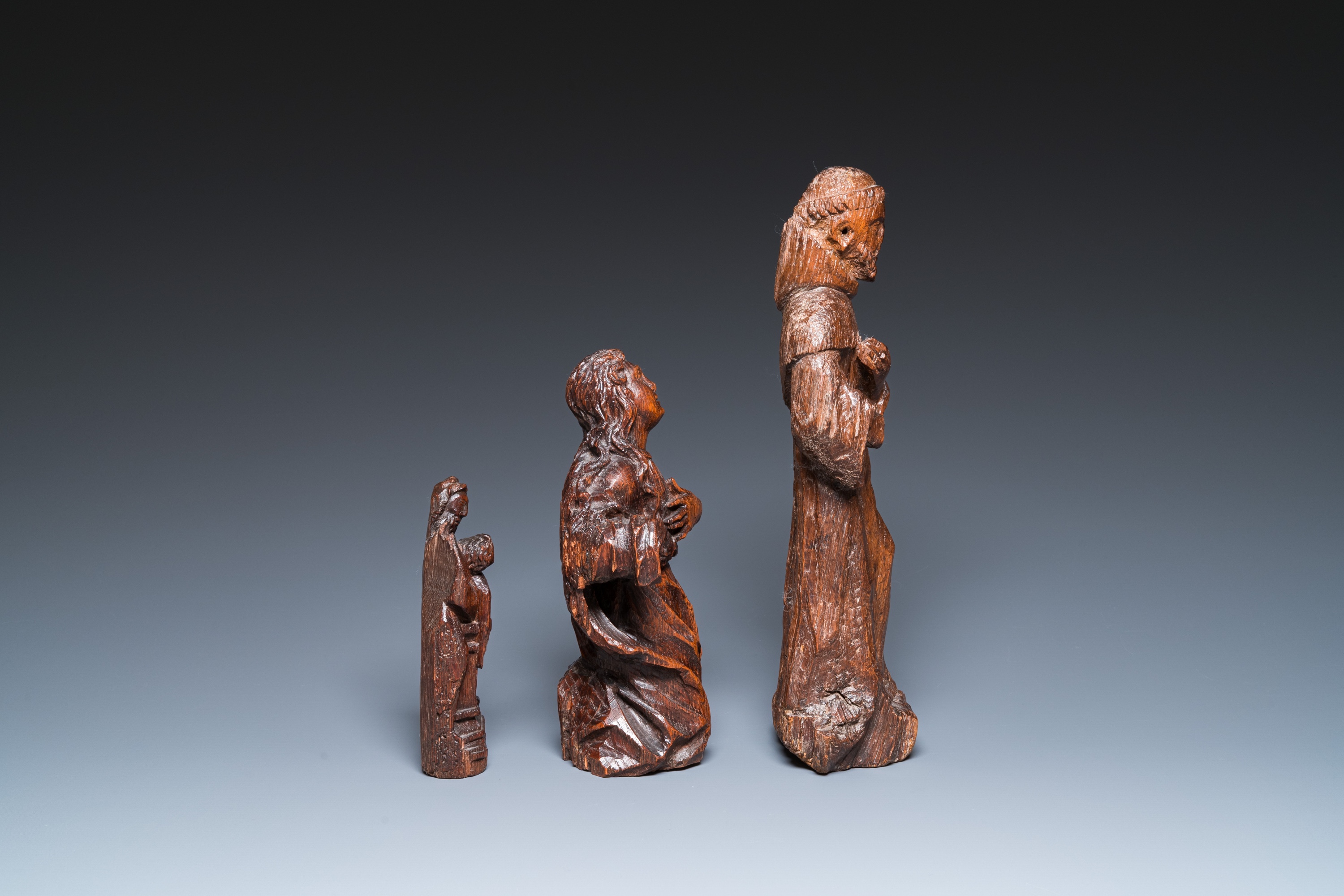 Four various religious wood sculptures, 16/17th C. - Image 7 of 11