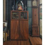 Achille Van Sassenbrouck (1886-1979): 'Our cupboard', view on the painter's interior, oil on canvas