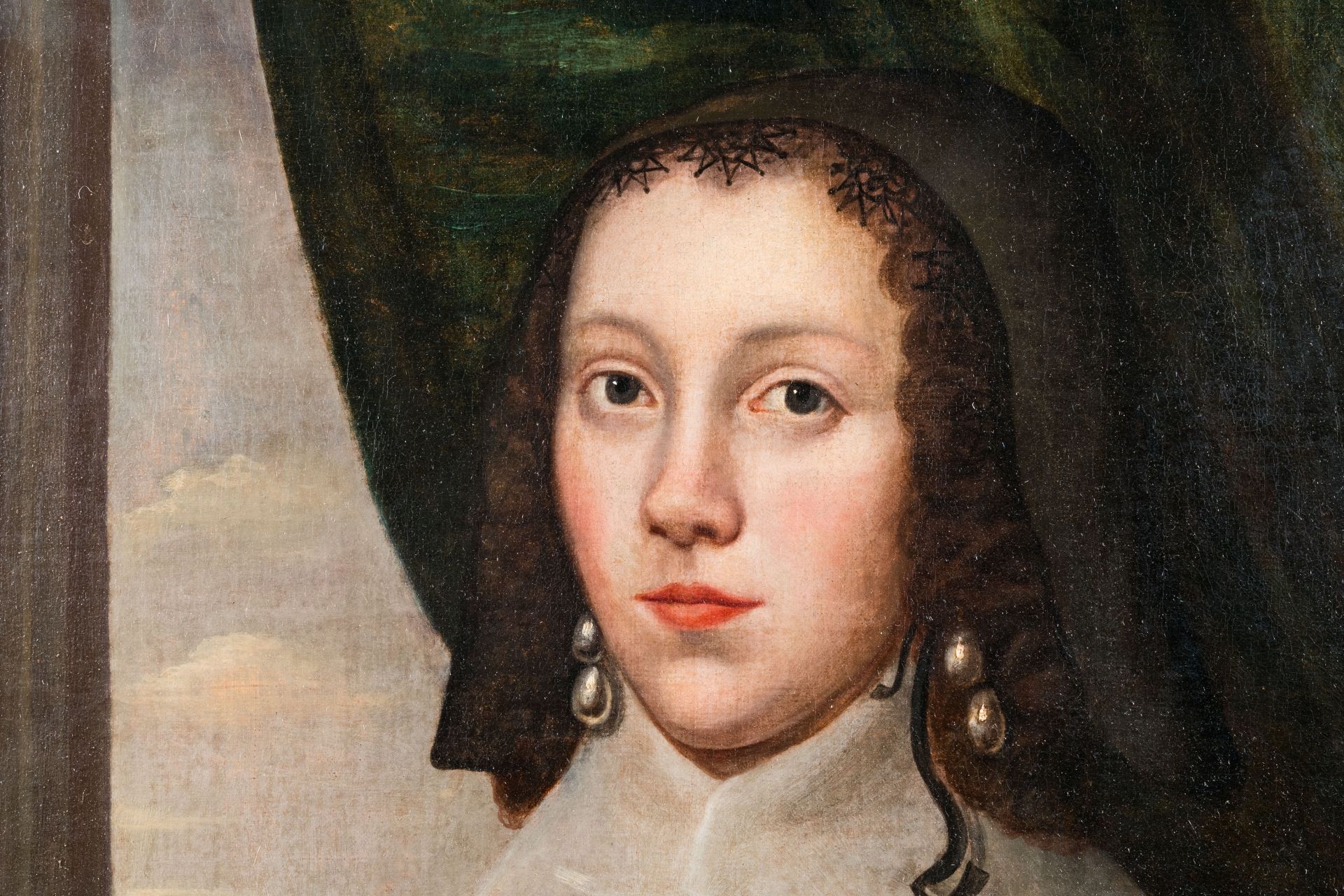 Dutch school: Portrait of a young woman with lace collar, oil on canvas, dated 1642 - Bild 5 aus 7