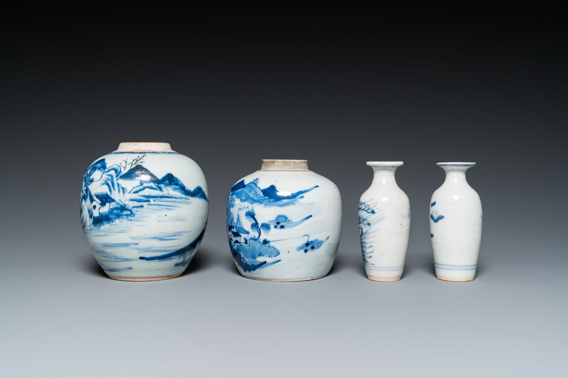 Eight various Chinese blue and white vases, 18/20th C. - Image 11 of 13