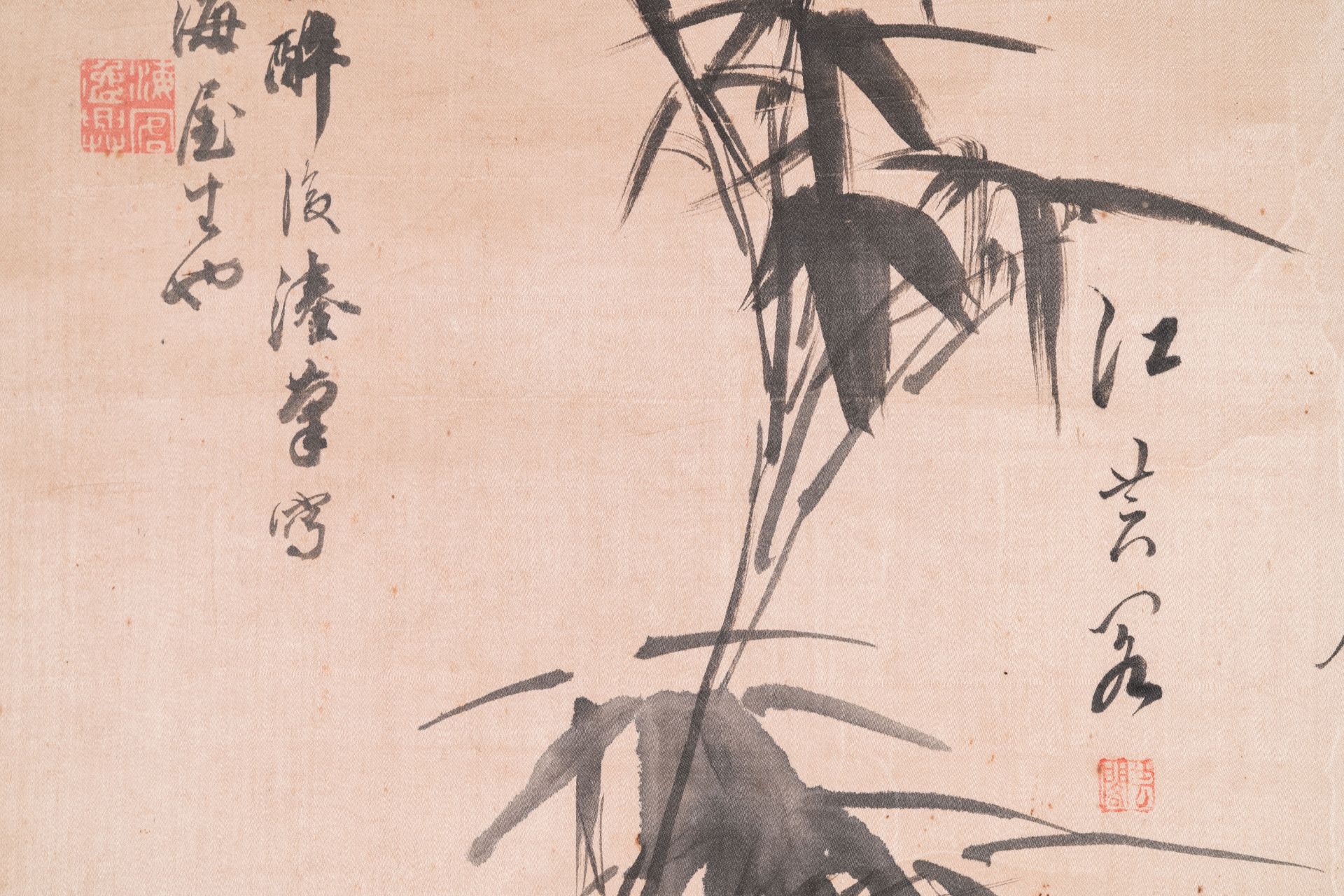 Liu Ruihua åŠ‰ç‘žè¯ (1971): 'Squirrels and grapes', ink and colour on paper, dated 1995 and Jiang Y - Image 7 of 17