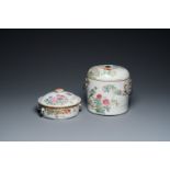 Two Chinese qianjiang cai bowls and covers, Tongzhi mark, 19th C.