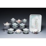 A varied collection of Chinese famille rose and qianjiang cai porcelain, 19th/20th C.