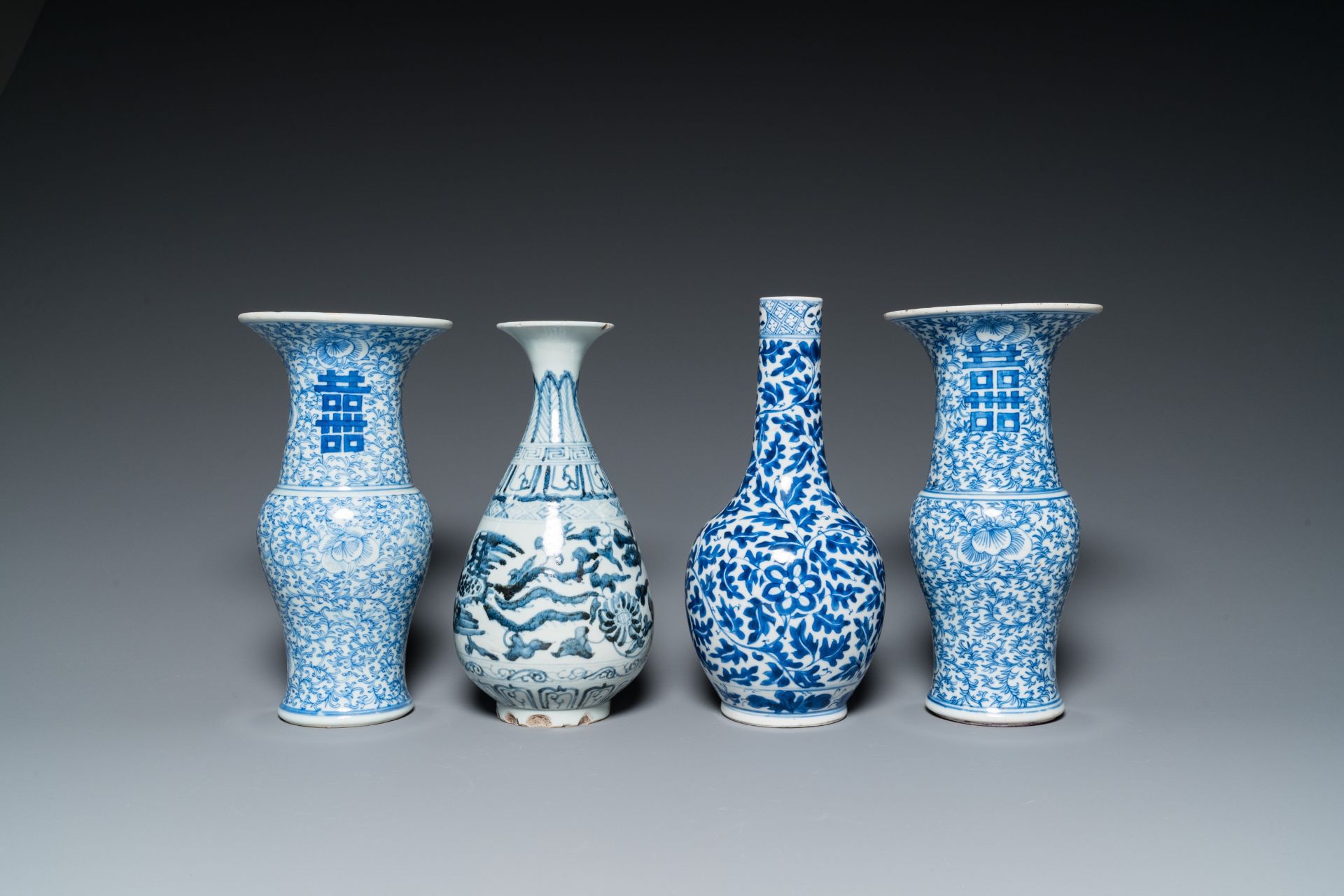 Eight various Chinese blue and white vases, 18/20th C. - Image 3 of 13