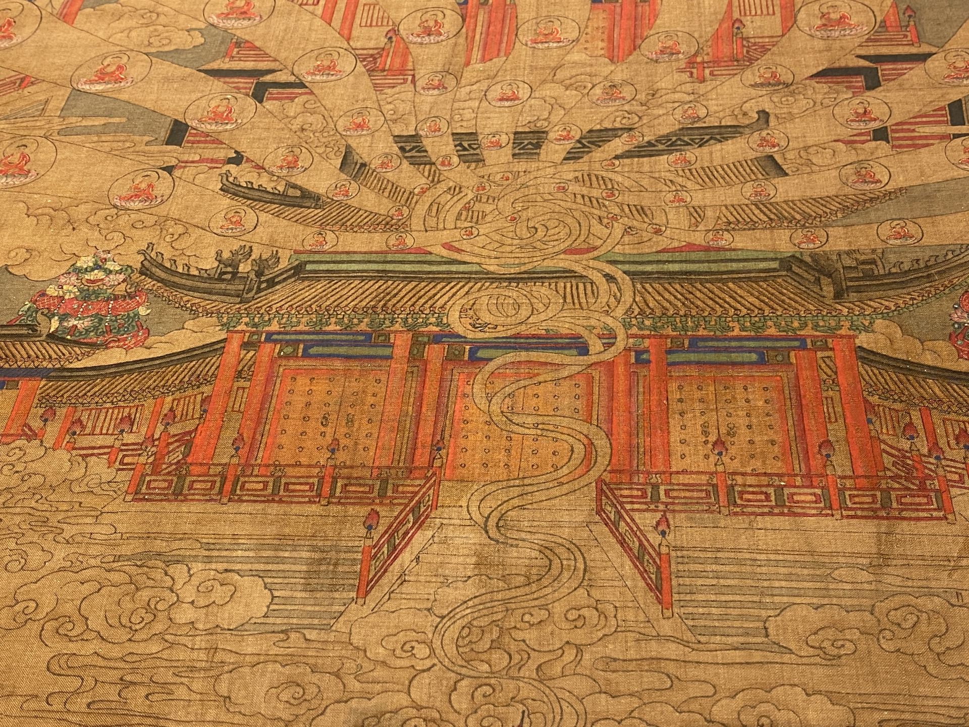 Chinese school: 'The 33-headed Avalokitesvara', ink and colour on silk, 19/20th C. - Image 14 of 72