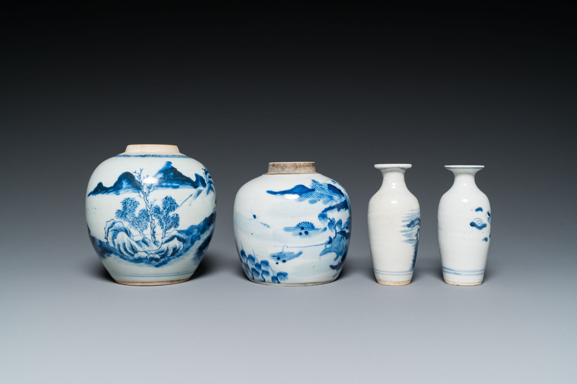 Eight various Chinese blue and white vases, 18/20th C. - Image 9 of 13