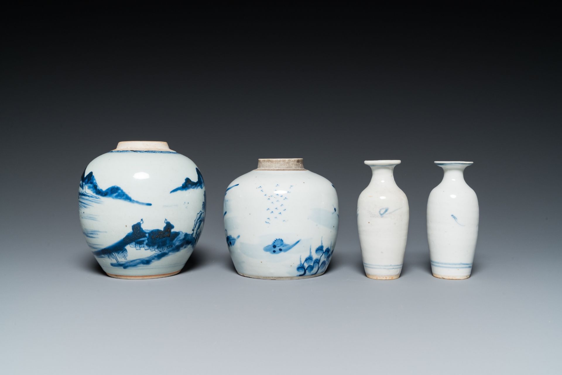 Eight various Chinese blue and white vases, 18/20th C. - Image 10 of 13