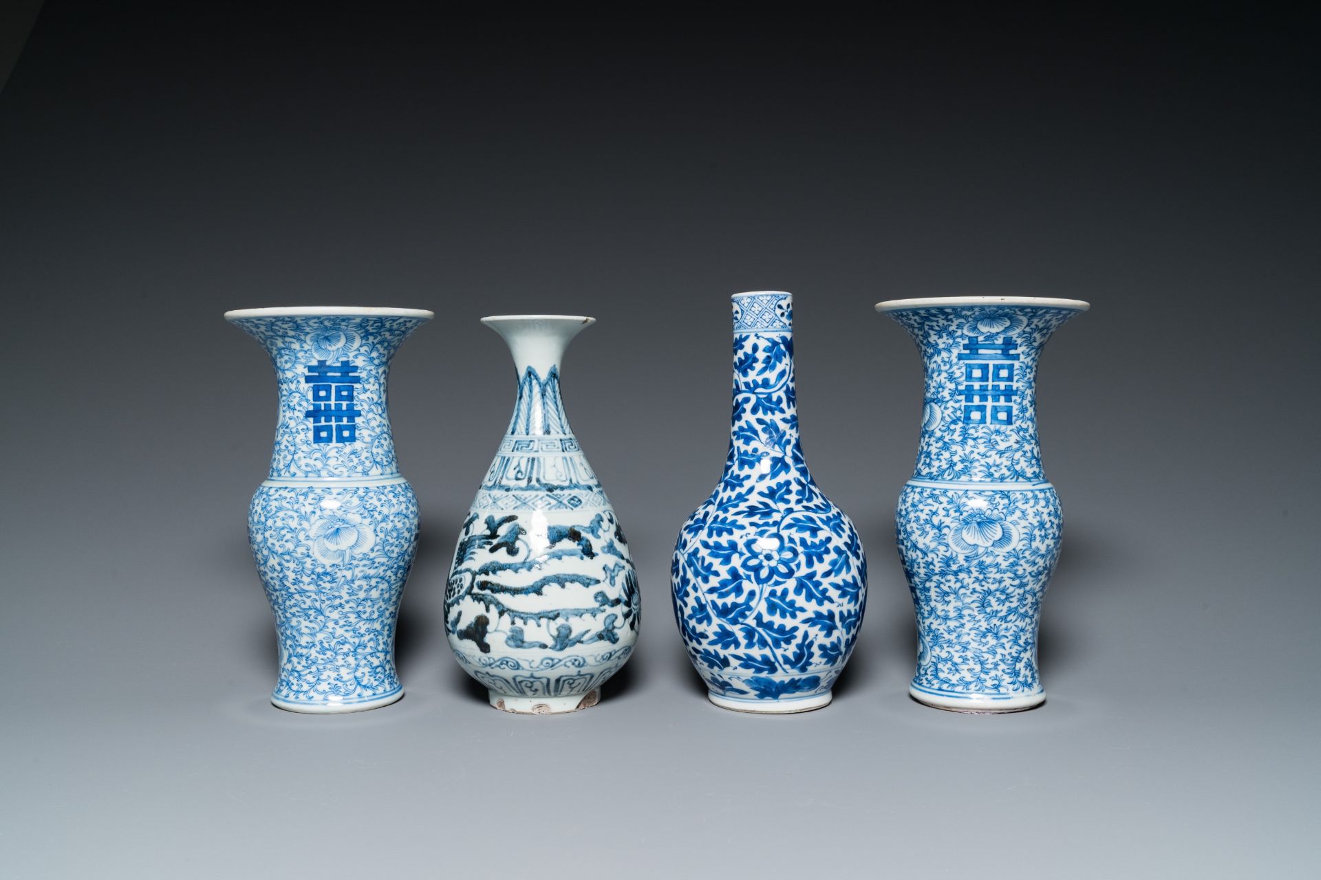 Eight various Chinese blue and white vases, 18/20th C. - Image 5 of 13
