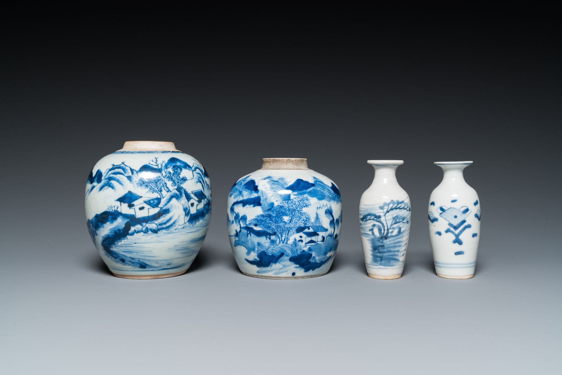 Eight various Chinese blue and white vases, 18/20th C. - Image 8 of 13