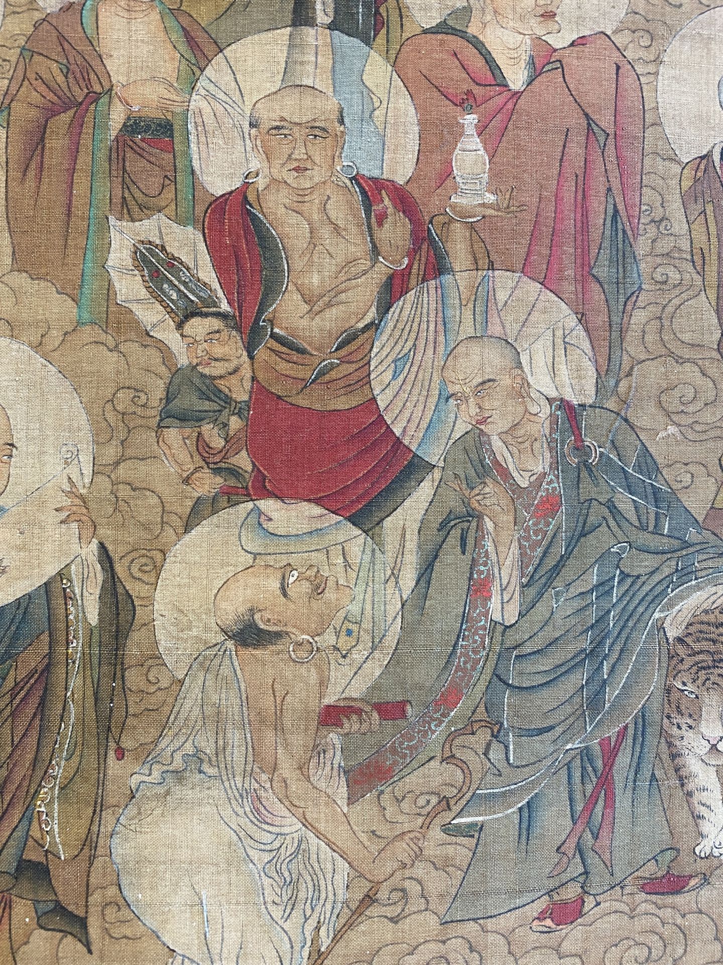 Chinese school: 'The 33-headed Avalokitesvara', ink and colour on silk, 19/20th C. - Image 56 of 72
