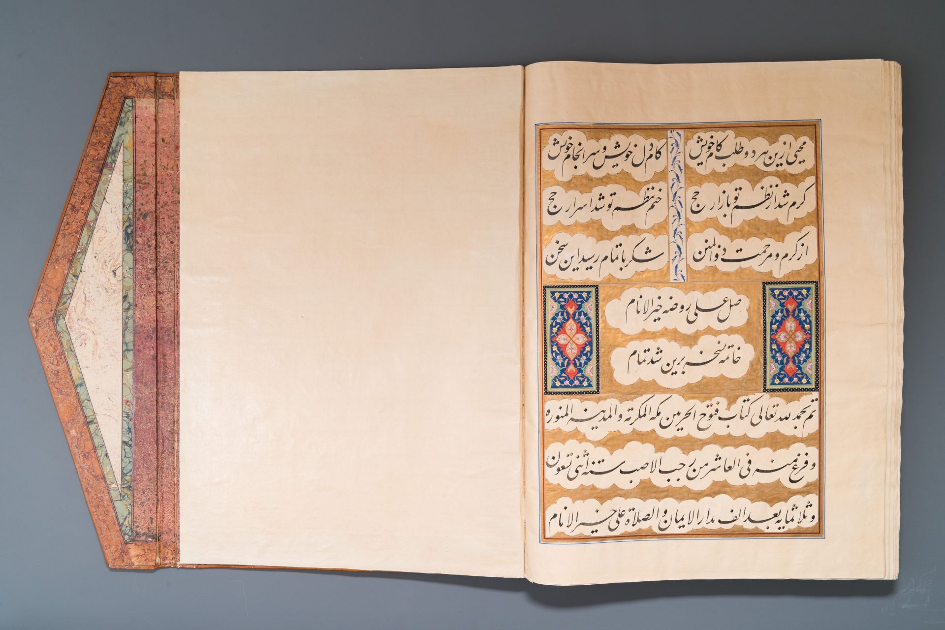 Muhyi al-Din al-Lari (d. 1526): Kitab Futuh Al-Haramayn, luxurious manuscript in large format in lea - Image 12 of 39