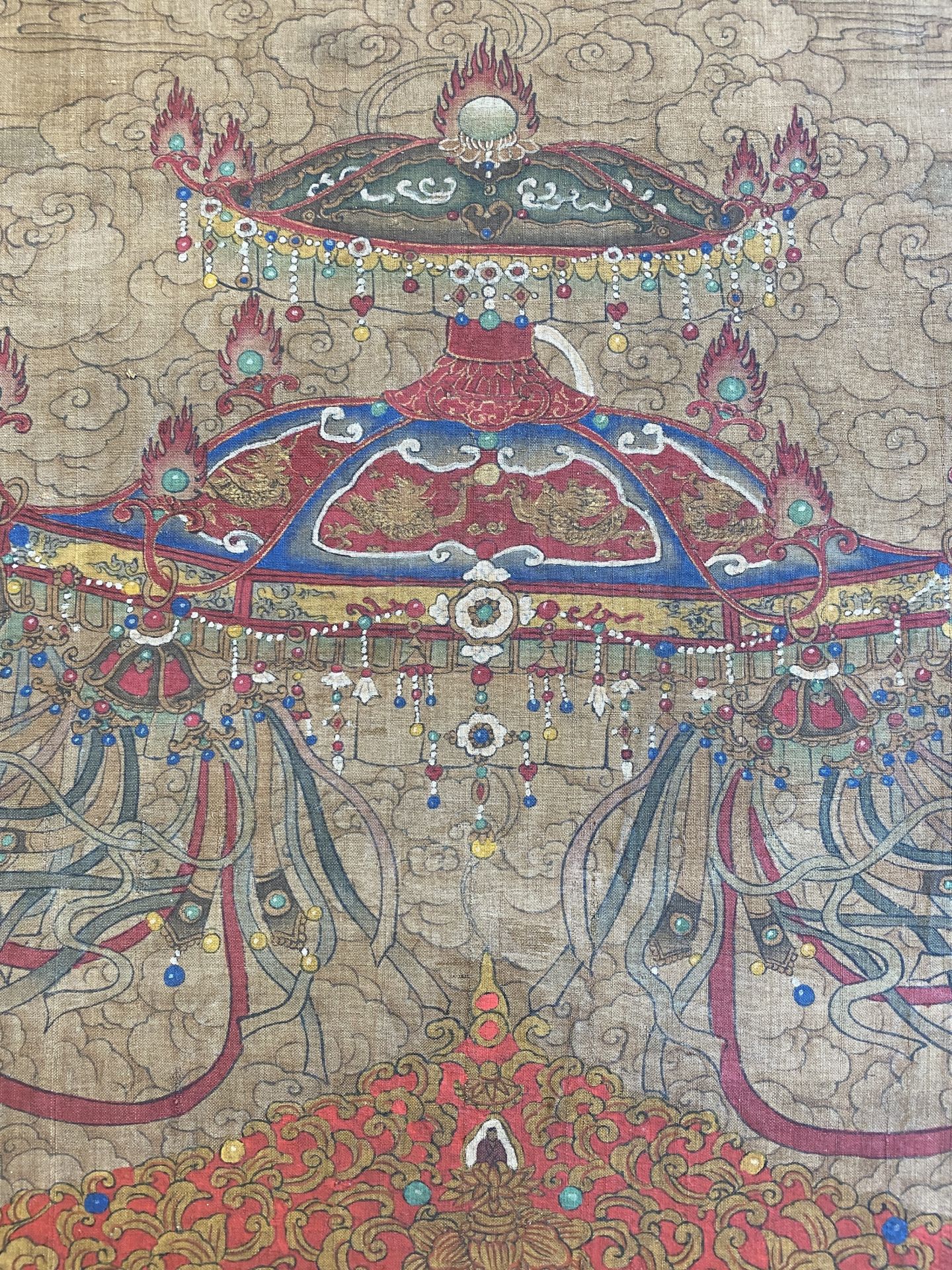 Chinese school: 'The 33-headed Avalokitesvara', ink and colour on silk, 19/20th C. - Image 39 of 72