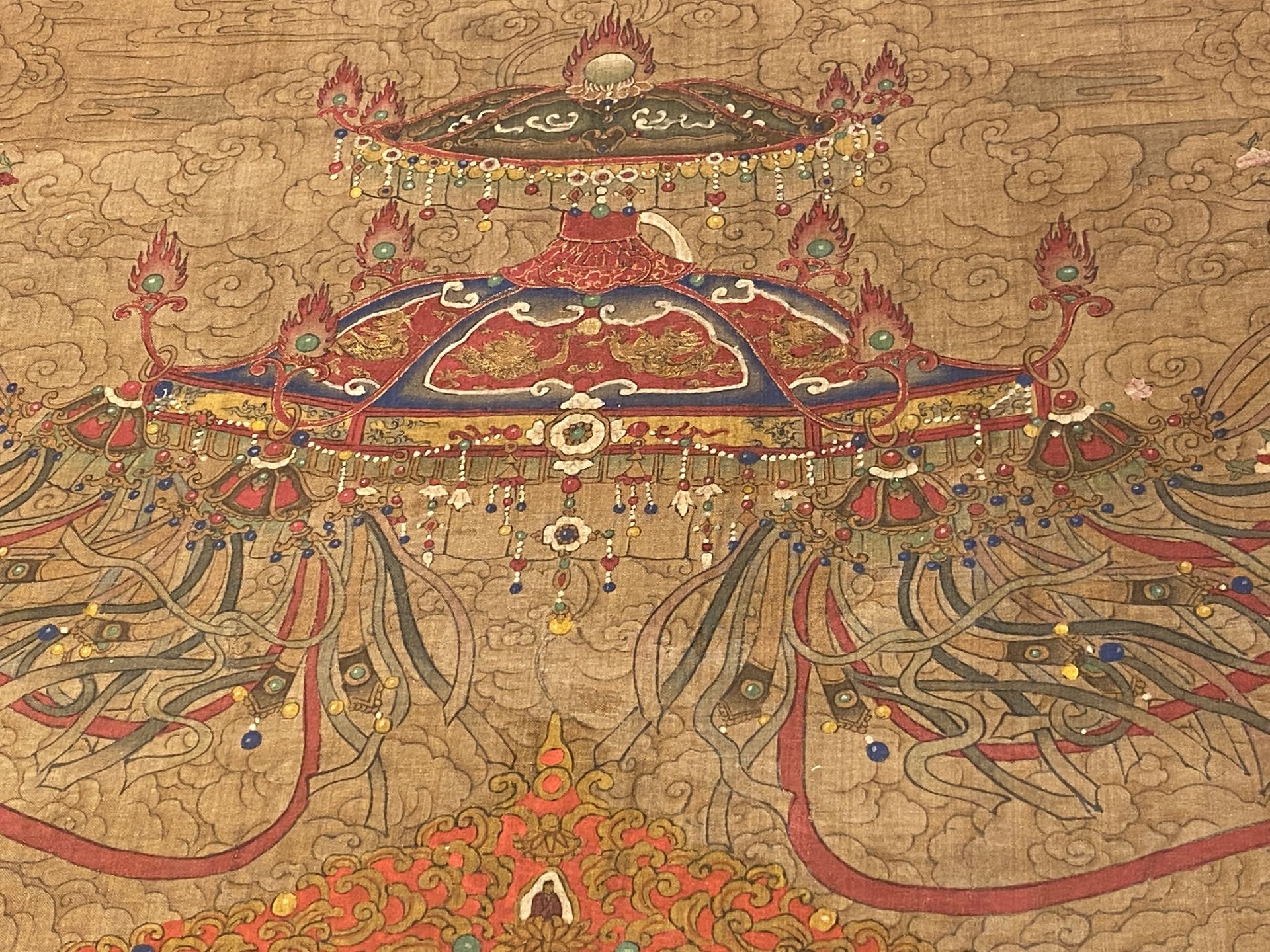 Chinese school: 'The 33-headed Avalokitesvara', ink and colour on silk, 19/20th C. - Image 17 of 72