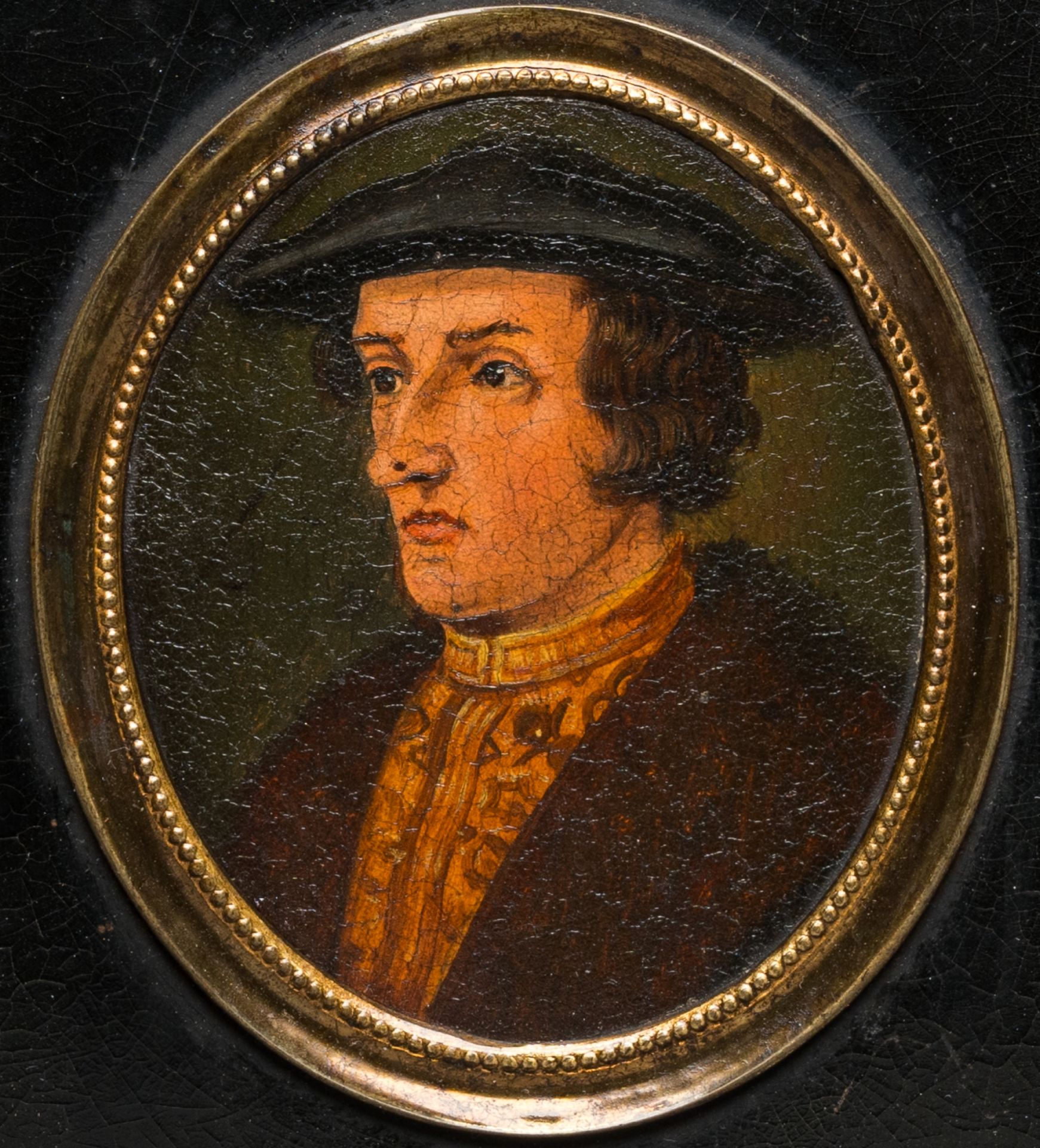 A portrait miniature of Otto II von Wolfskeel, probably Germany, 19th C. - Bild 2 aus 3