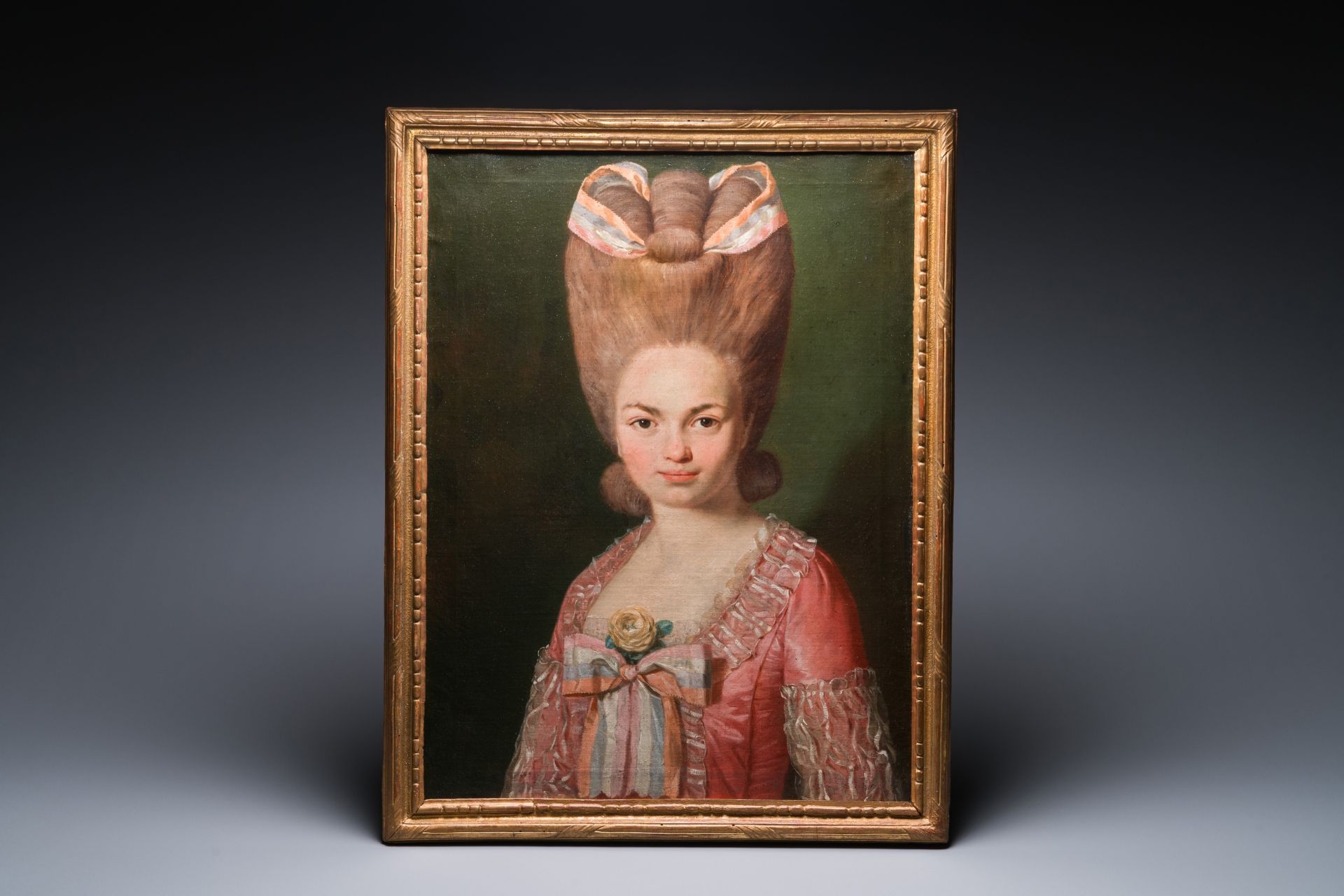 French school: Portrait of Mademoiselle de Mirabelle, oil on canvas, 18th C. - Bild 2 aus 7