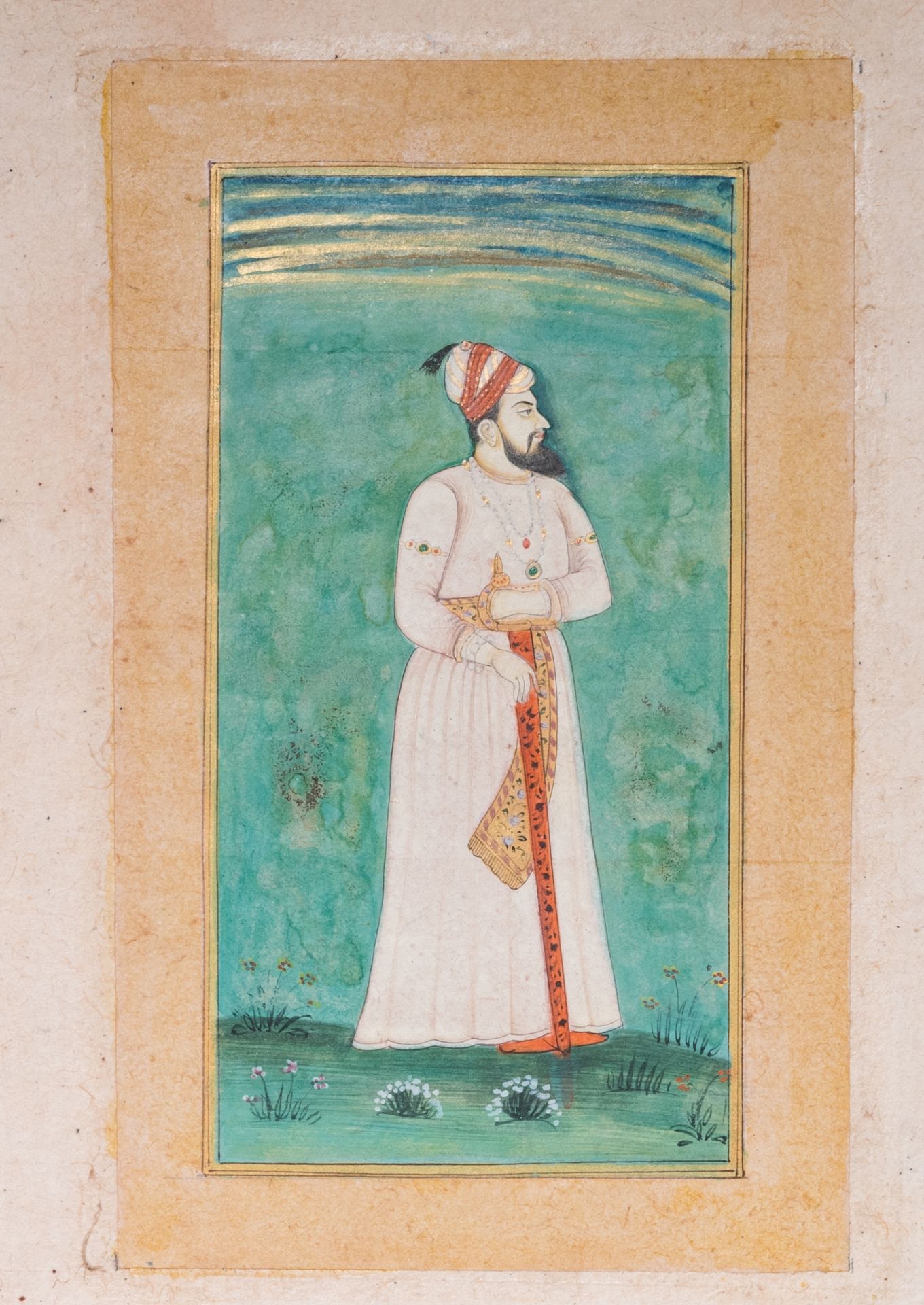 Two Indian school miniatures: 'Portrait of the Mughal Emperor Farrukhsiyar' and 'Portrait of a ruler - Bild 2 aus 4