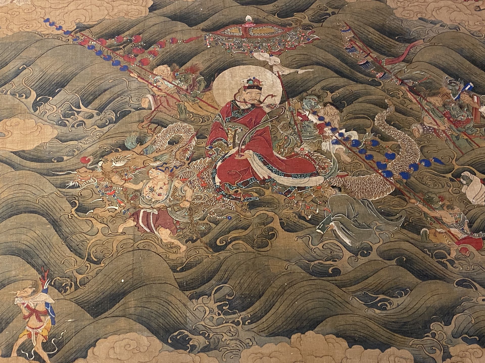 Chinese school: 'The 33-headed Avalokitesvara', ink and colour on silk, 19/20th C. - Image 26 of 72