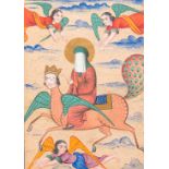 Persian school, miniature: 'Prophet Muhammad on his steed Buraq'