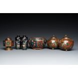 Six Japanese cloisonne wares, Meiji, 19/20th C.