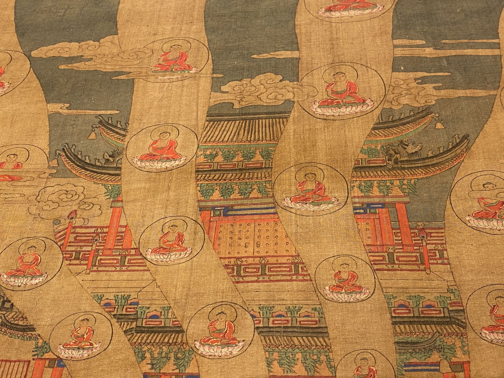Chinese school: 'The 33-headed Avalokitesvara', ink and colour on silk, 19/20th C. - Image 13 of 72