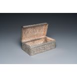 A rectangular Thai silver box, 19/20th C.