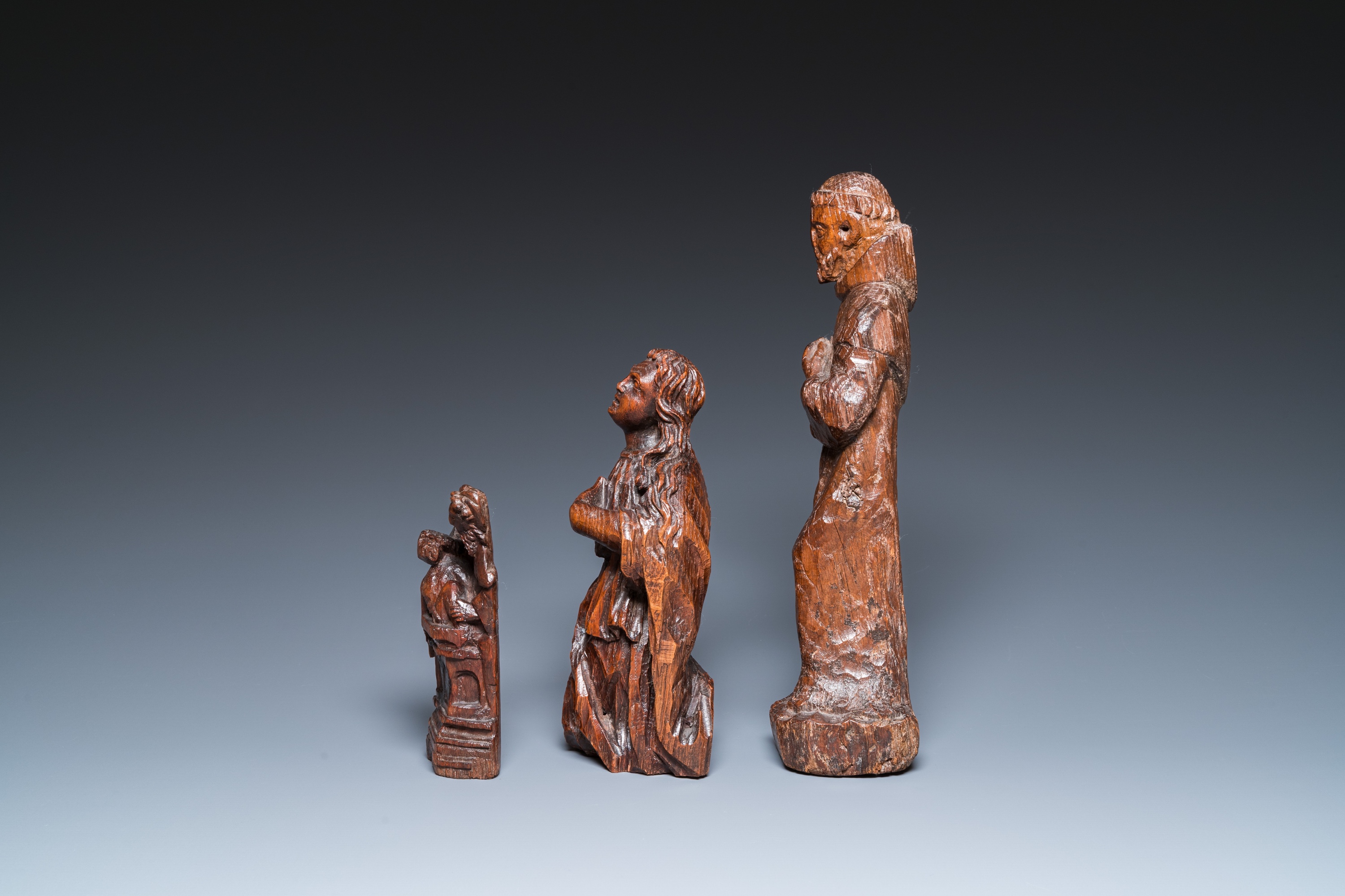 Four various religious wood sculptures, 16/17th C. - Image 9 of 11
