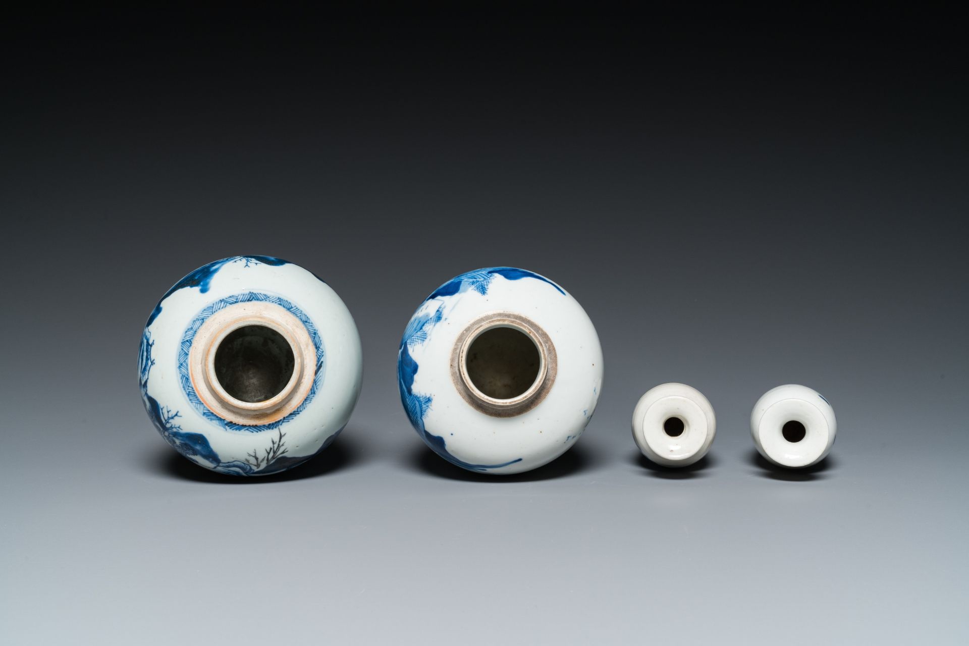 Eight various Chinese blue and white vases, 18/20th C. - Image 12 of 13