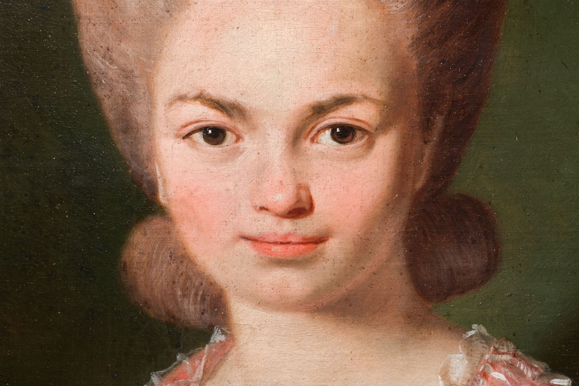 French school: Portrait of Mademoiselle de Mirabelle, oil on canvas, 18th C. - Bild 6 aus 7