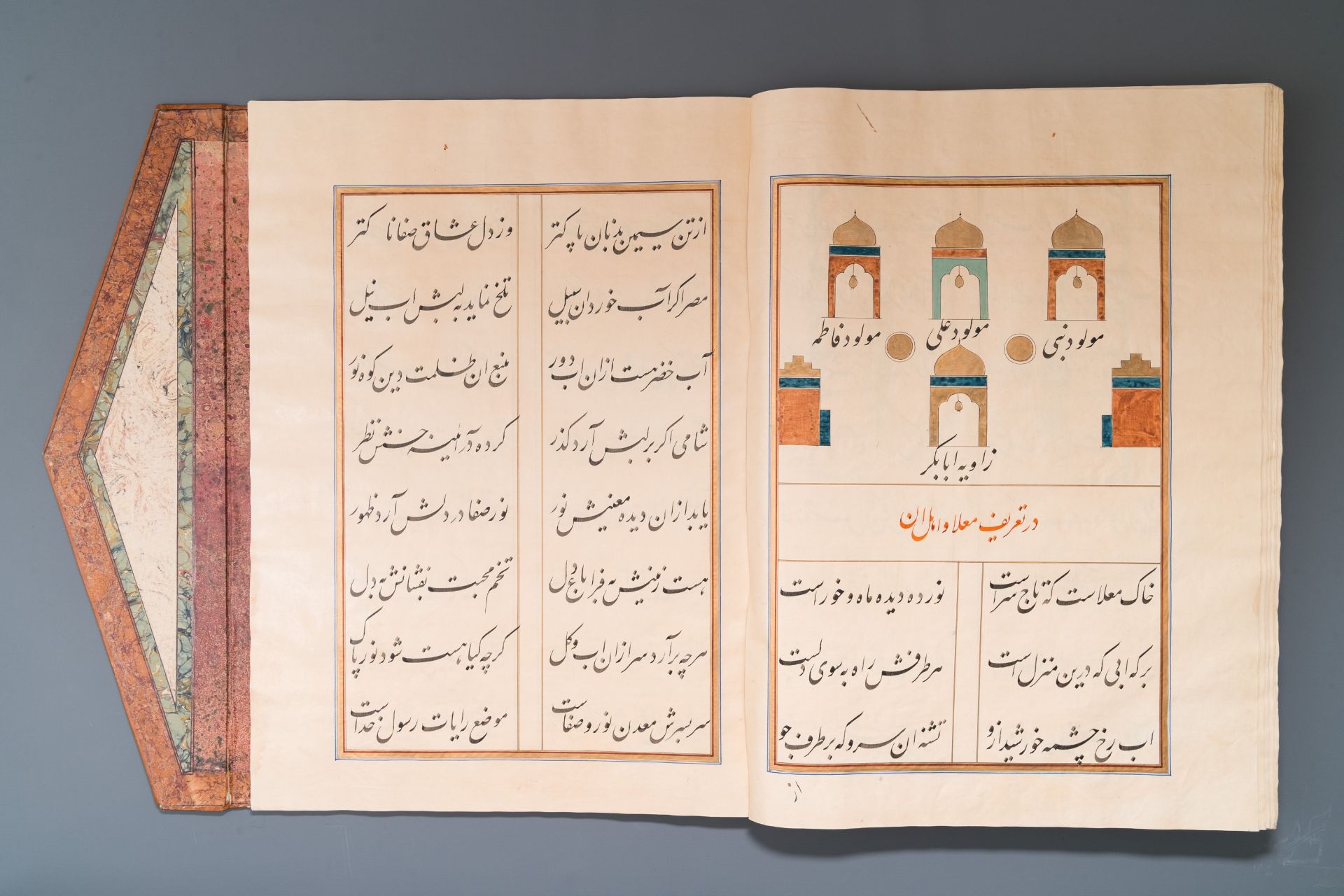 Muhyi al-Din al-Lari (d. 1526): Kitab Futuh Al-Haramayn, luxurious manuscript in large format in lea - Image 9 of 39