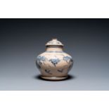 A Vietnamese blue and white Bat Trang stoneware 'dragon' jar and cover, 19/20th C.