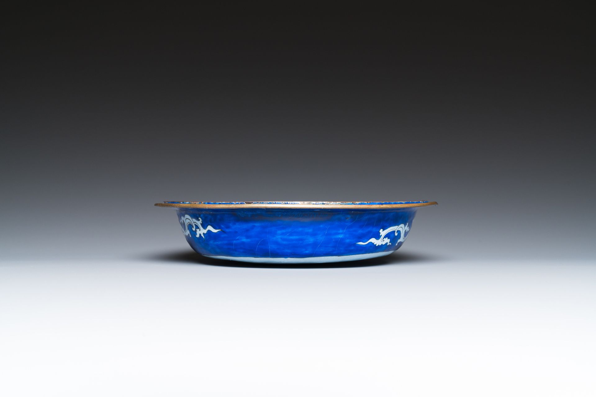 A Chinese Canton enamel three-piece warming bowl, Qianlong - Image 9 of 11