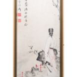 Chinese school, signed Zhang Daqian 張大千 (1898-1983): 'Beauty in the garden', ink and colour, 1975