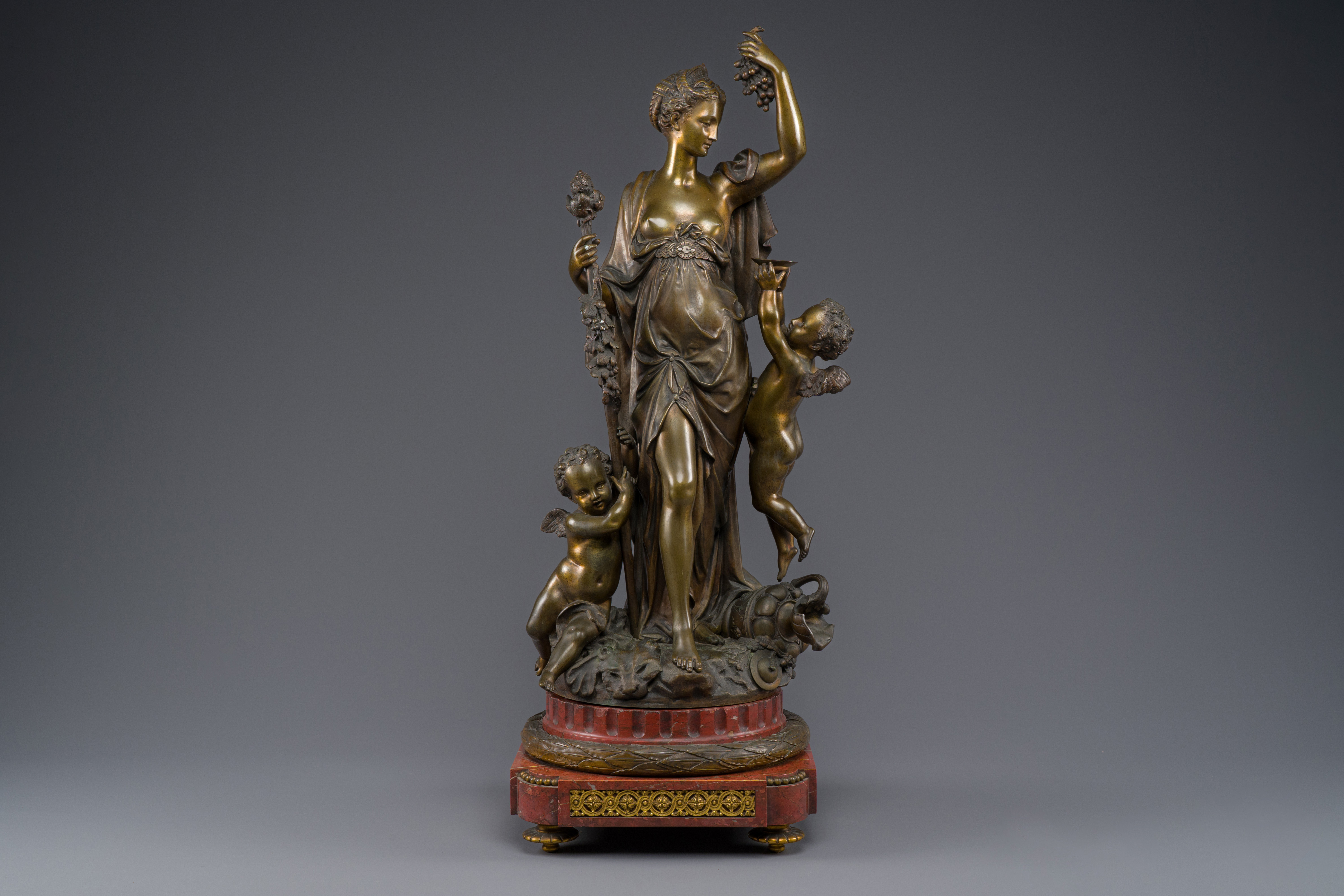 Jean Didier Debut (1824-1893): 'The Roman goddess Pomona', an allegorical representation of the harv - Image 2 of 10