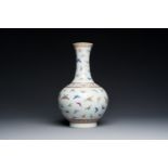 A Chinese famille rose 'butterfly' bottle vase, Guangxu mark and of the period