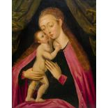 Flemish school: Virgin and Child, oil on panel, 16/17th C.