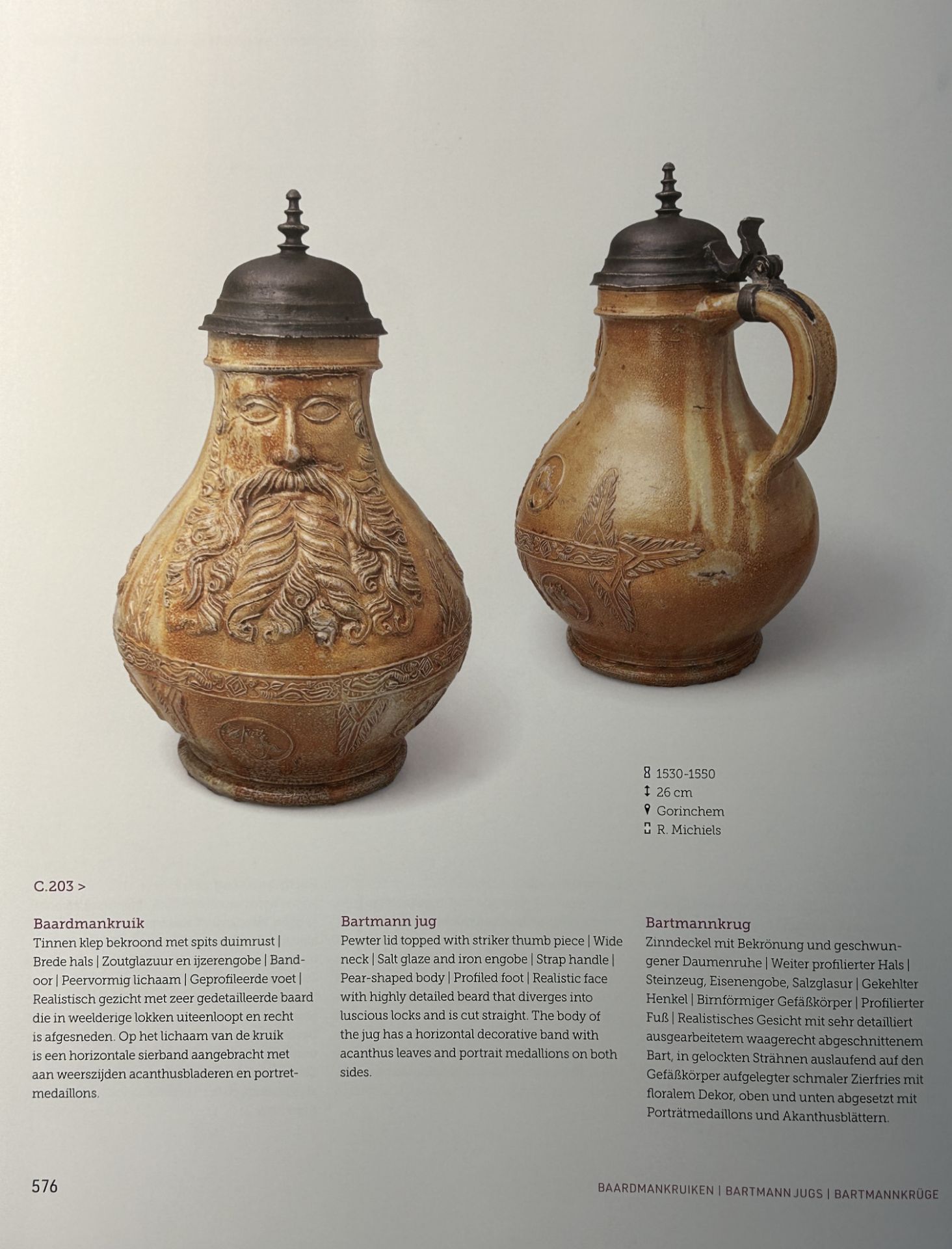 An exceptionally fine pewter-lidded stoneware bellarmine jug with portrait medallions, Cologne, Germ - Image 11 of 11