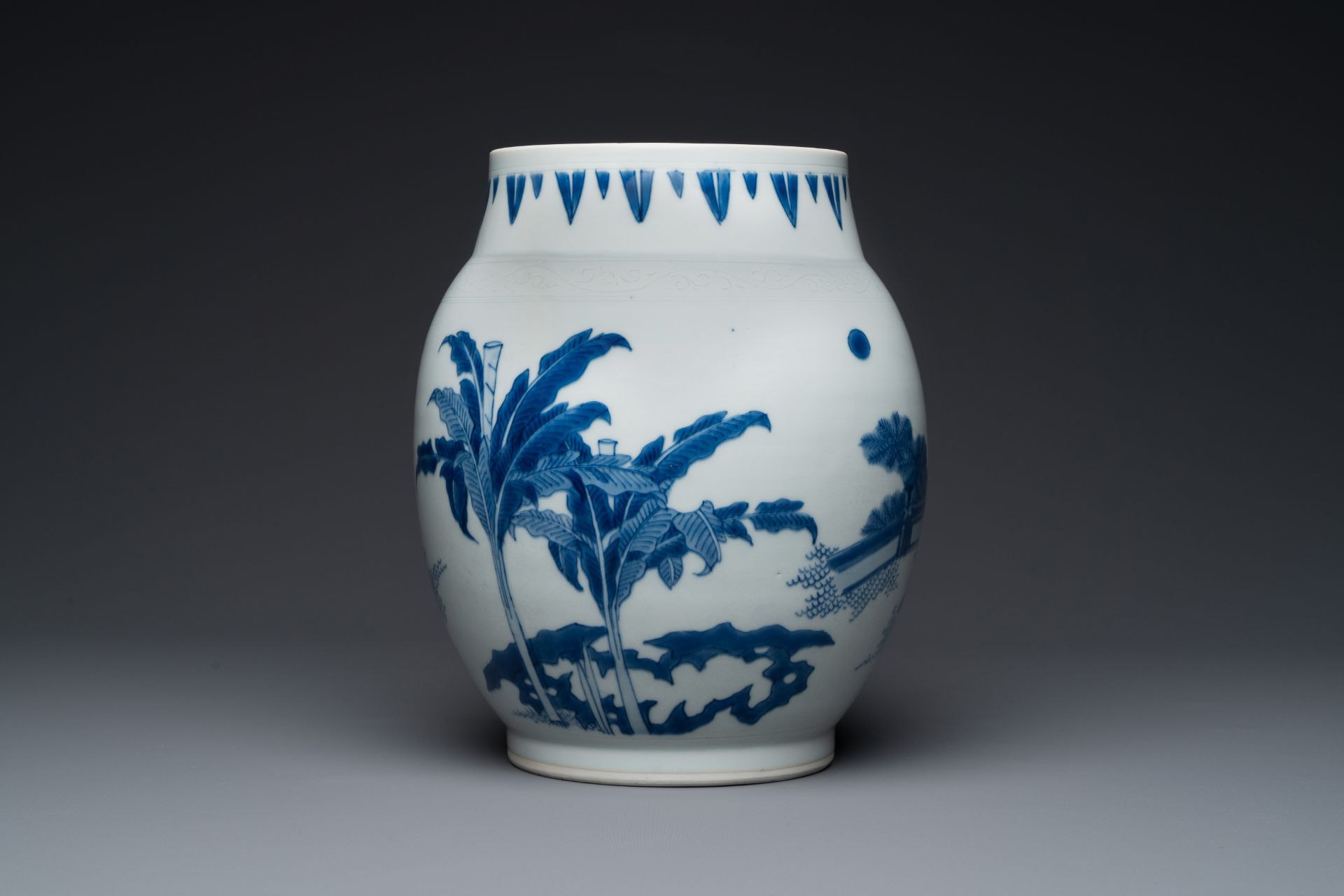 A Chinese blue and white 'qilins' vase, Transitional period - Image 3 of 6