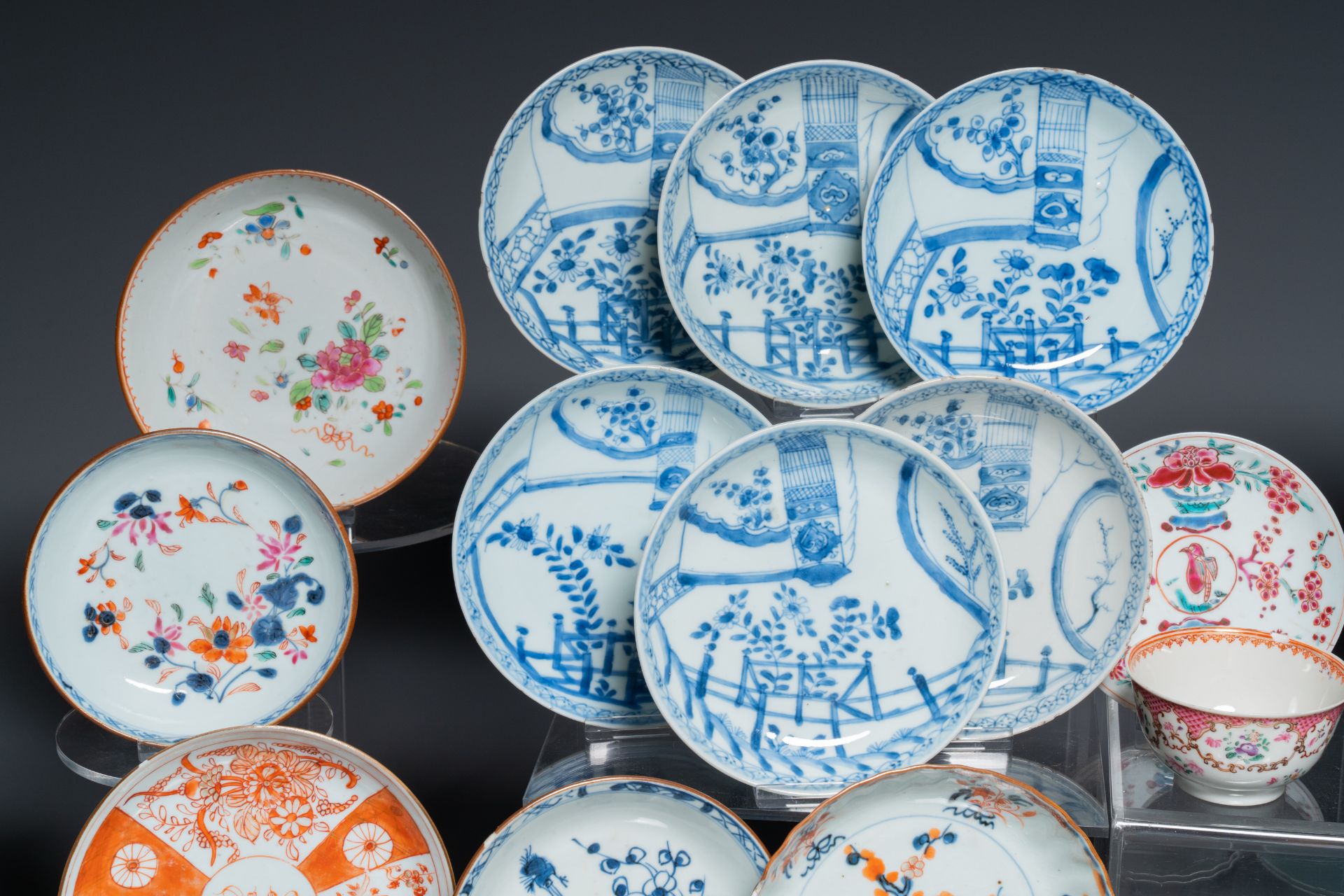 A very extensive collection of Chinese cups and saucers, Kangxi and later - Image 3 of 13