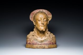 Mino da Fiesole (1429-1484, workshop of): A polychromed stucco bust of Christ for the 'Dossale con M