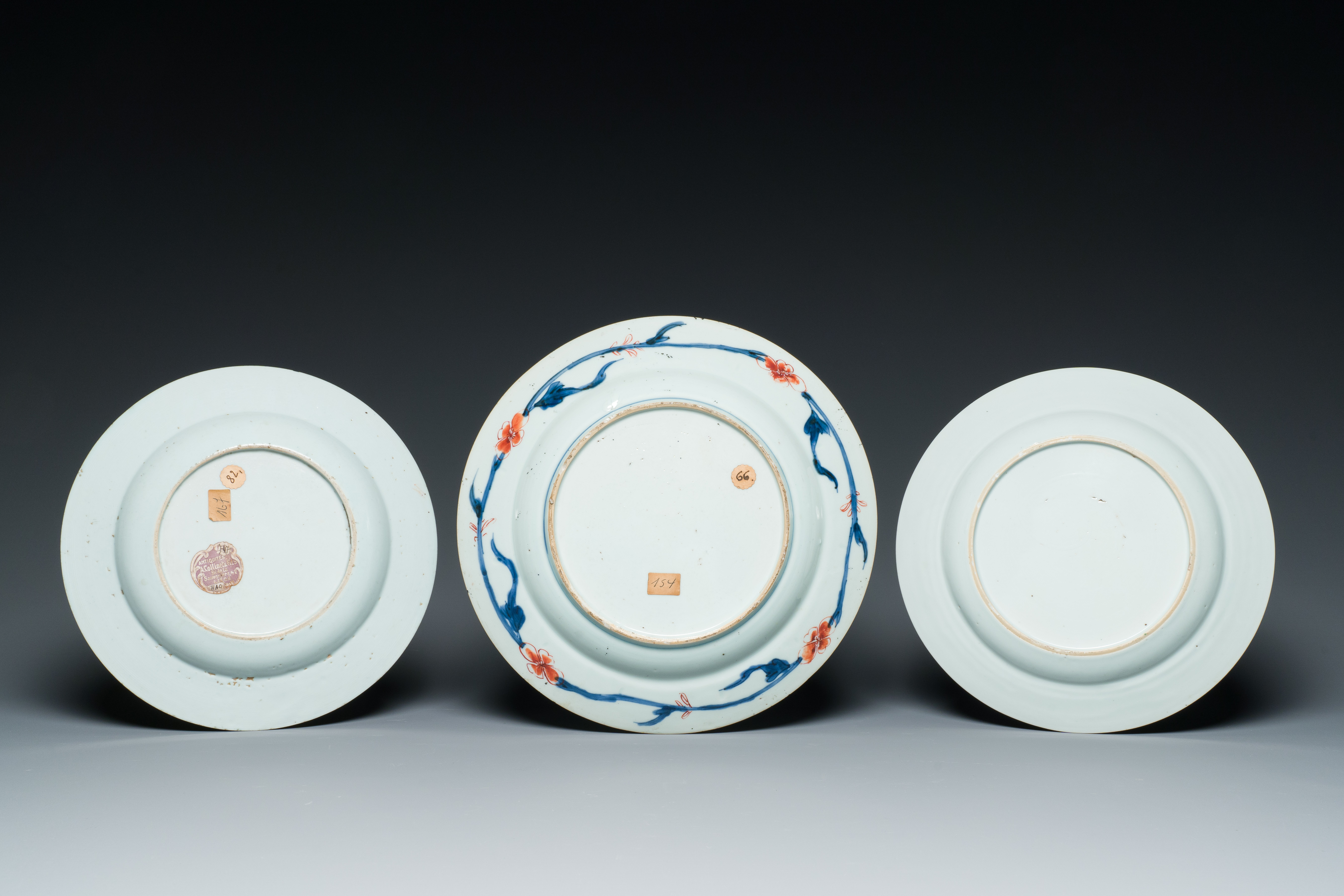 A Chinese famille rose dish and two plates, Yongzheng/Qianlong - Image 3 of 3