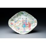 A rare Chinese Canton famille rose tazza depicting a winding stream party, 'liushangqushui' æµè§´æ›